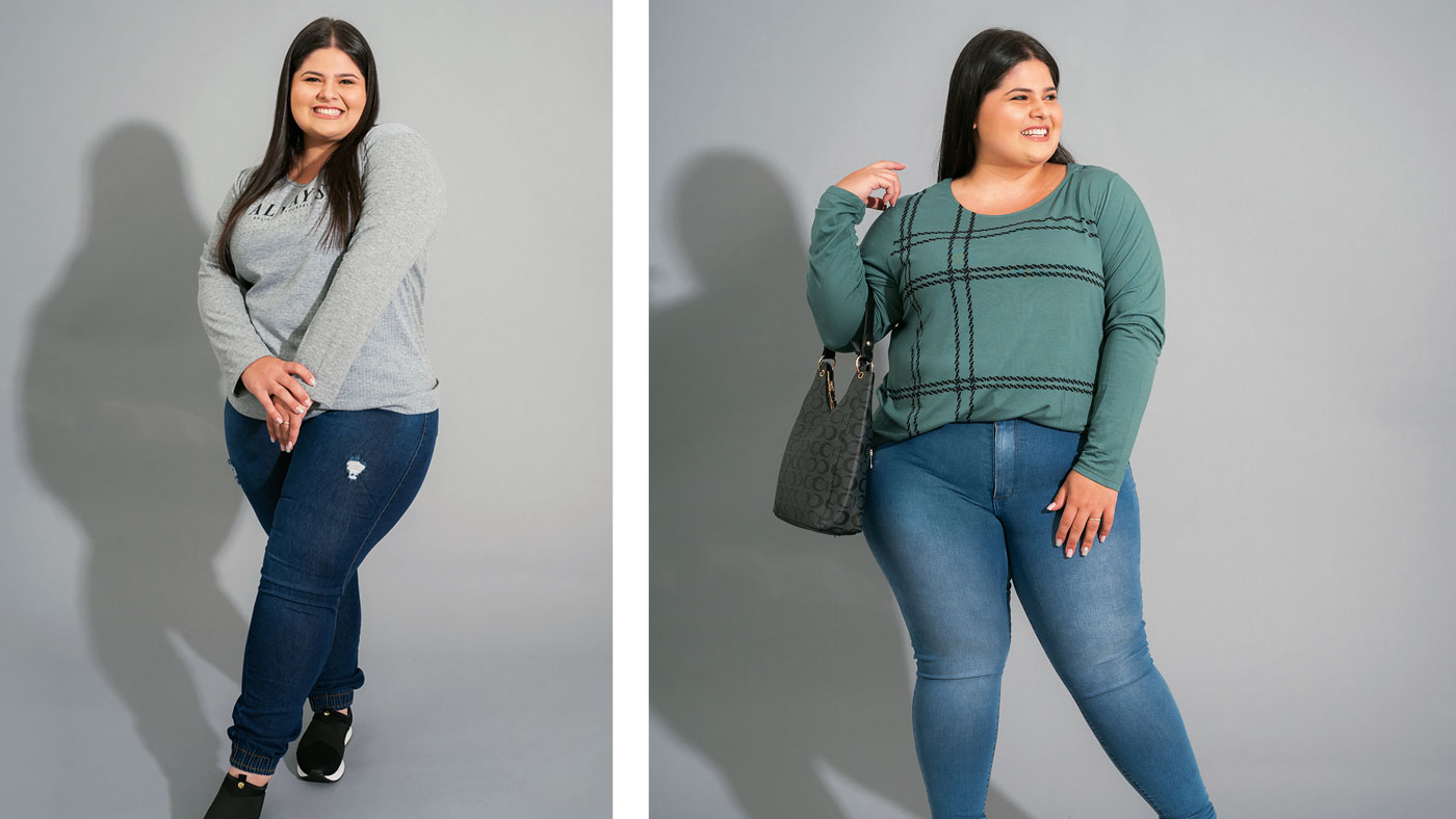 Calça jeans feminina plus size